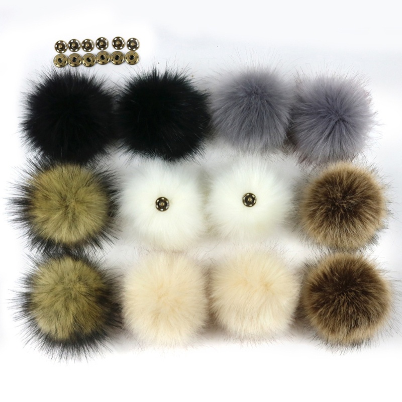 Set 3 Quả Cầu Lông Giả Trang Trí Mũ Len