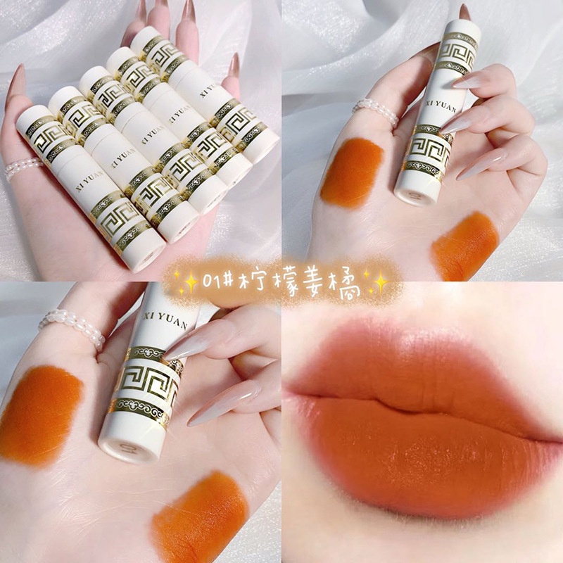 XIYUAN Velvet Matte Lip Glaze Whitening Retro Matte Lip Gloss Non-Stick Cup Lipstick