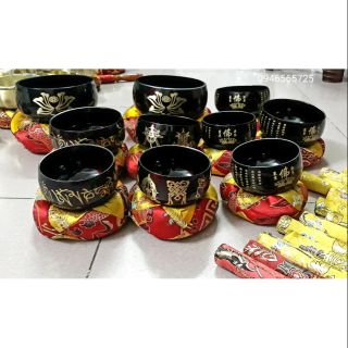 Chuông bát cỡ 3inch, 3.6inch, 4inch bát bảo cát tường - bát nhã Tâm Kinh - nepal - japan
