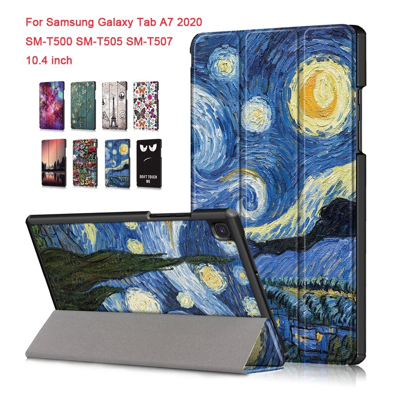 Bao Da Máy Tính Bảng Nắp Gập In Họa Tiết Nhiều Màu Sắc Tự Động Tắt Mở Màn Hình Kèm Giá Đỡ Cho Samsung Galaxy Tab A7 2020 Sm-t500 Sm-t505 Sm-t507 10.4 "