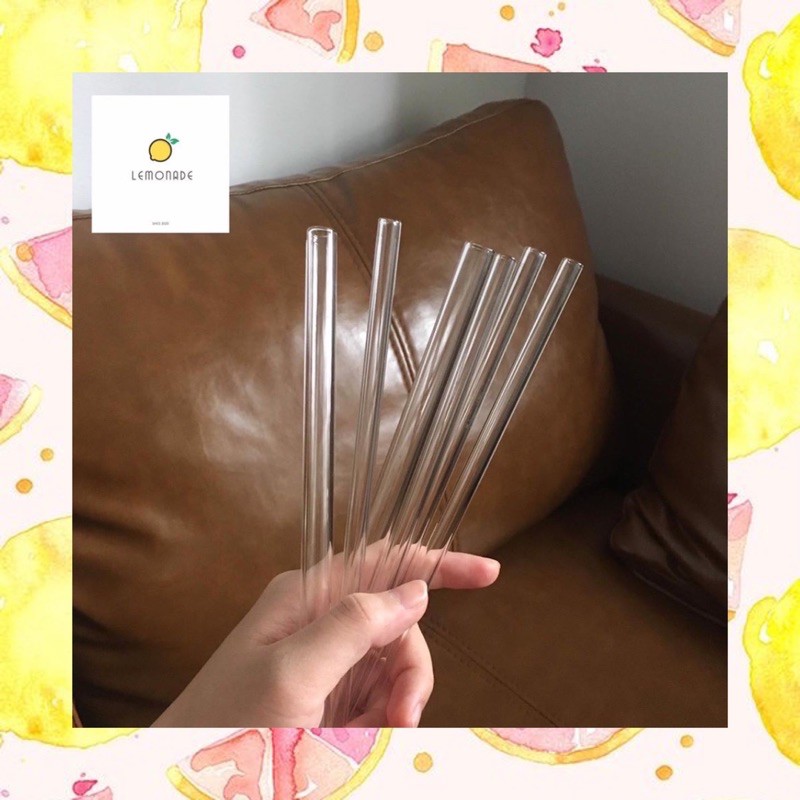 Set Ống hút thuỷ tinh kèm cọ rửa Tái Sử Dụng Nhiều Lần Eco Friendly