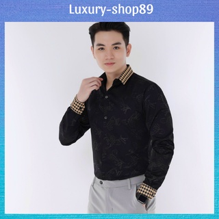 Áo sơ mi nam, Áo sơ mi dài tay phối màu cổ thời trang Luxuryshop89 LQ22