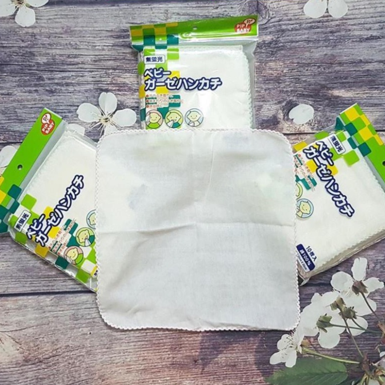 Khăn Sữa Nhật pipi - Khăn Sữa Xô Chất Đẹp Cho Bé ( túi 10 chiếc)