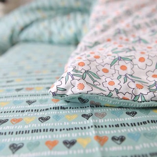 [Cotton Poly] Set poly cotton - Cỏ và tim xanh.