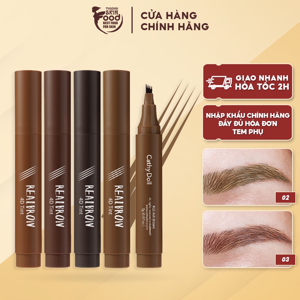 Bút Xăm Chân Mày 4D Cathy Doll Real Brow 4D Tint 2g