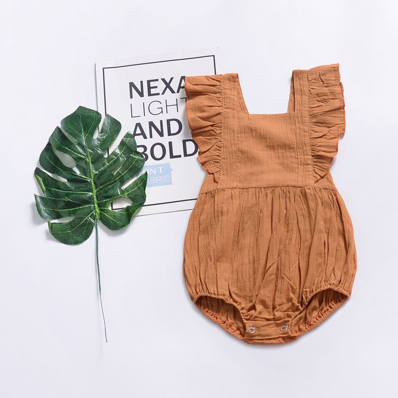 BEAR LEADER Bộ Áo Liền Quần Hai Dây Bằng Vải Cotton Thời Trang Mùa Hè Dễ Thương Cho Bé Gái