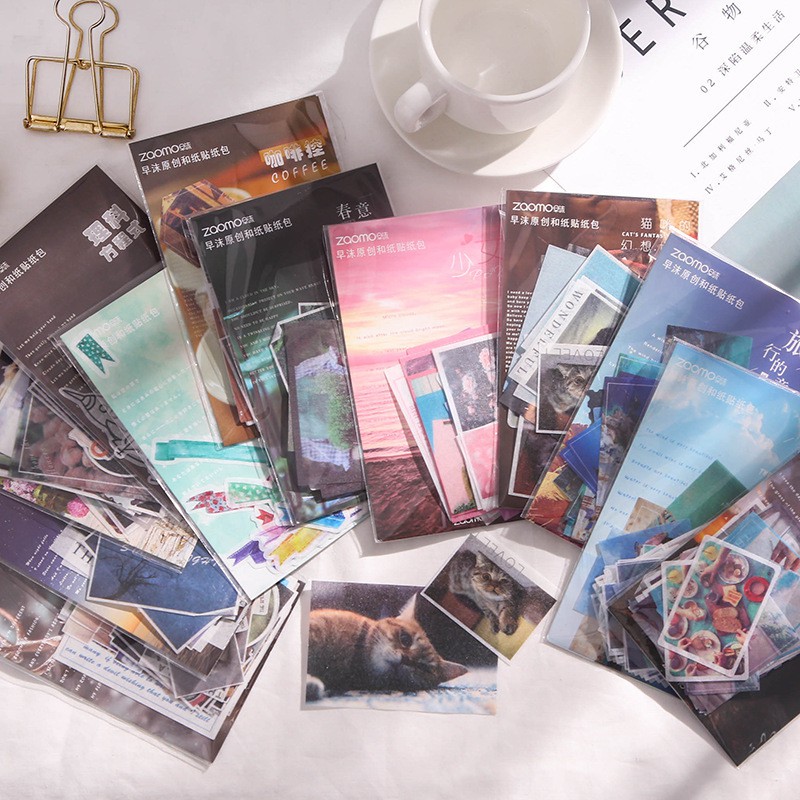 Enjoymore✨ Set 40 Miếng Dán Phong cách Instagram Trang Trí Sổ Kế Hoạch Bộ Washi Sticker