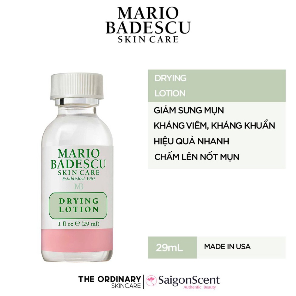 XẢ LỖ KHO  [KHÔNG HỘP ] Dung dịch giảm mụn Mario Badescu Drying Lotion ( 29mL ) XẢ LỖ KHO