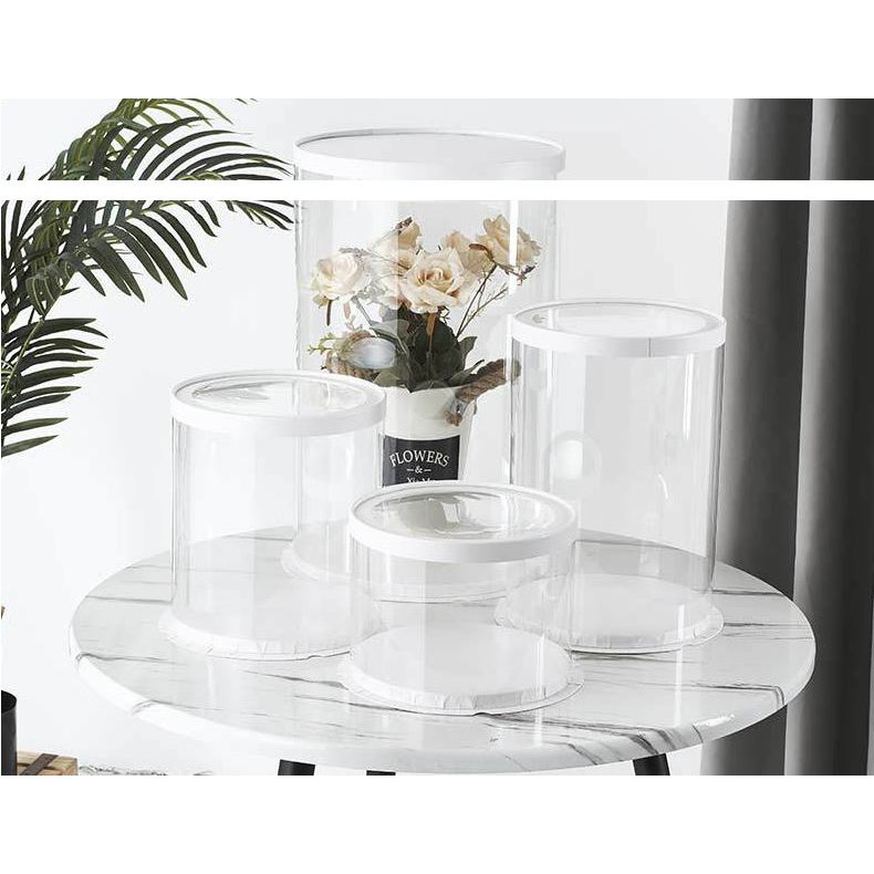 Hộp mica đế tròn đựng bánh kem