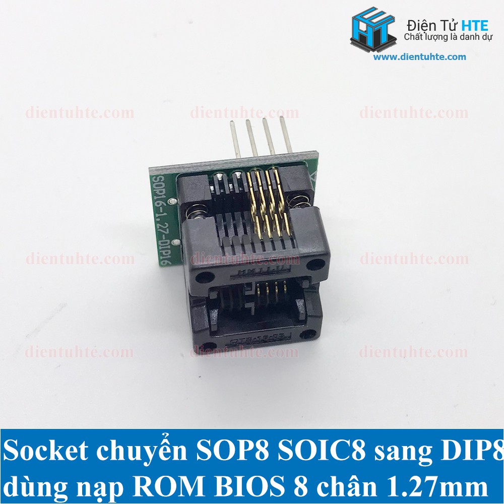 Socket - Đế chuyển SOP8 SOIC8 sang DIP8 nạp rom BIOS pitch 1.27mm 150mil/200mil [HTE Quy Nhơn CN2]