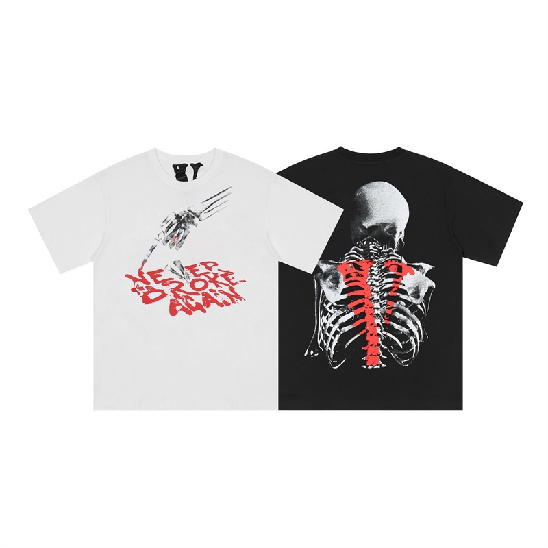 Áo Thun Cotton Tay Ngắn In Chữ Vlone Cổ Điển Thời Trang Dành Cho Cặp Đôi