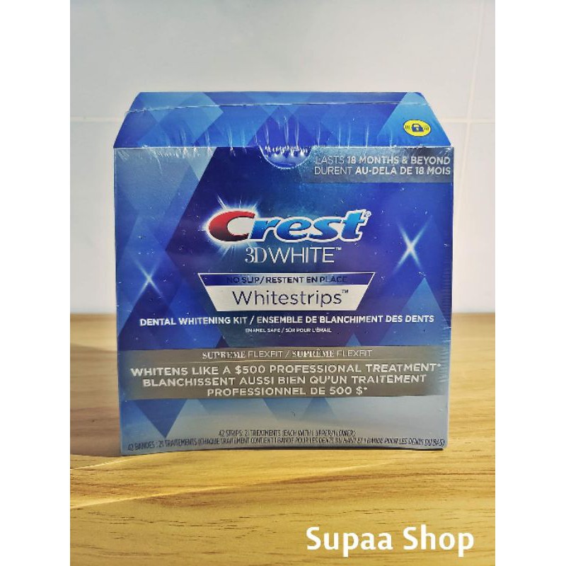 Miếng dán răng Crest 3D Whitestrips Supreme Flexfit