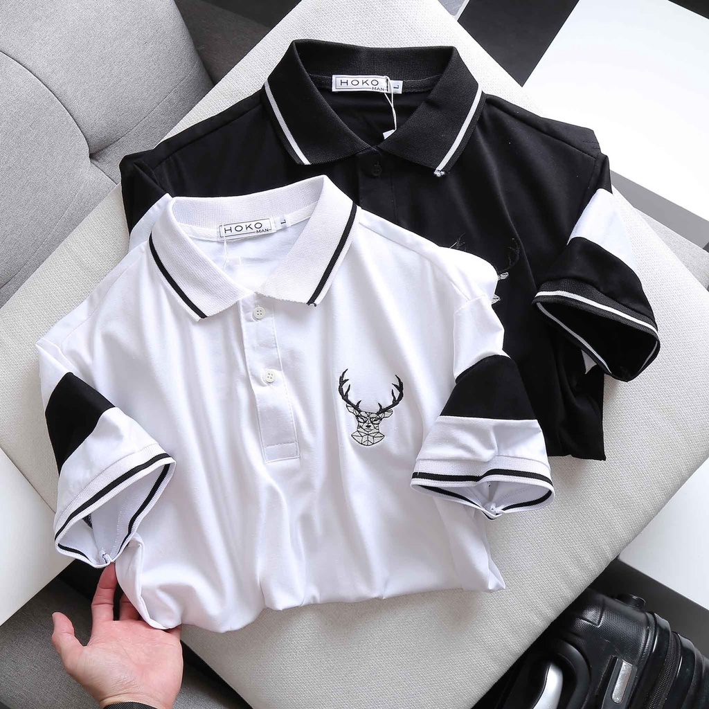 Áo thun Polo Nam nữ chất thun cá sấu Sừng hươu style Hàn quốc phong cách Ulzzang