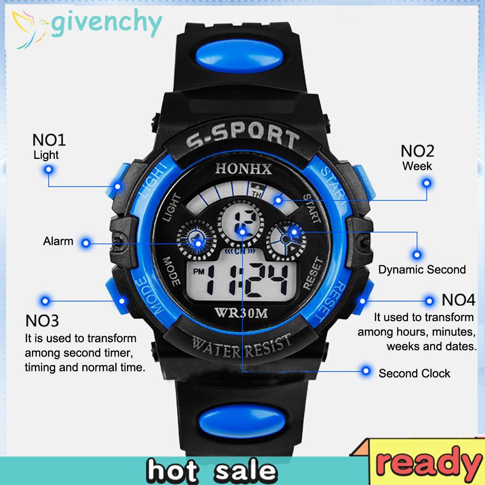 Đồng Hồ Điện Tử Đeo Tay Có Đèn LED Chống Thấm Nước Đa Năng Cho Bé Trai | BigBuy360 - bigbuy360.vn