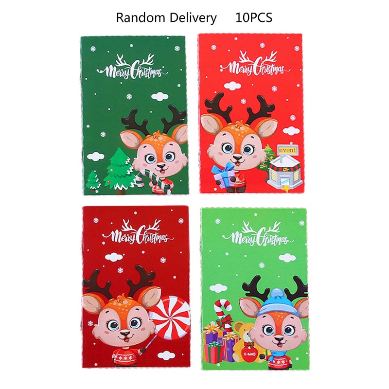 Set 10 Sổ Tay Mini Phong Cách Giáng Sinh Dành Cho Các Bé