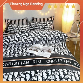 Bộ ga gối cotton poly dior cao cấp - không xù lông phai màu