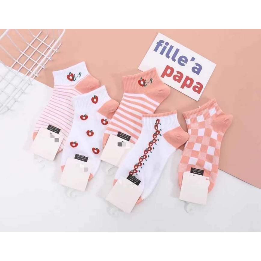 [SET 5 ĐÔI] Vớ tất nữ cổ ngắn phong cách Hàn Quốc Tiệm vớ Kitkat SET1M