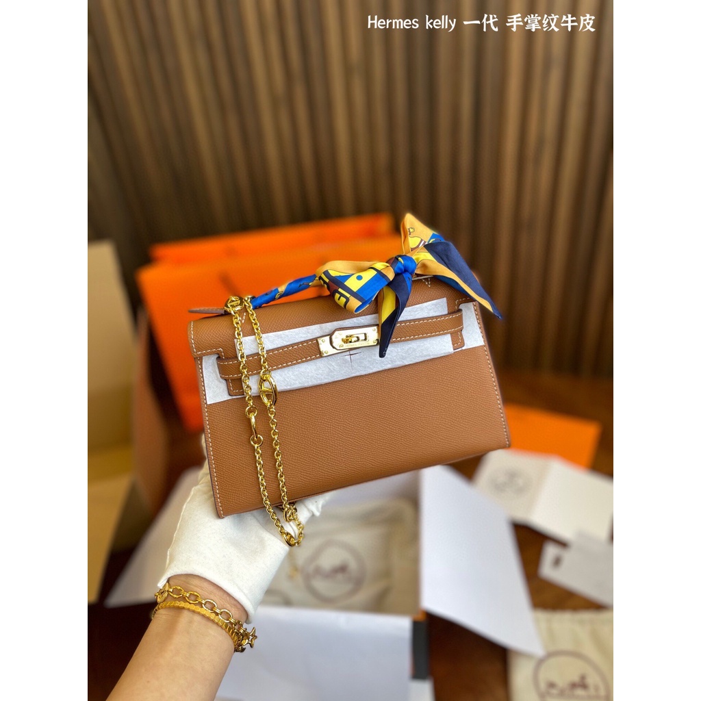 Túi Xách Her.mes ke.lly Size 22cm Màu Nâu