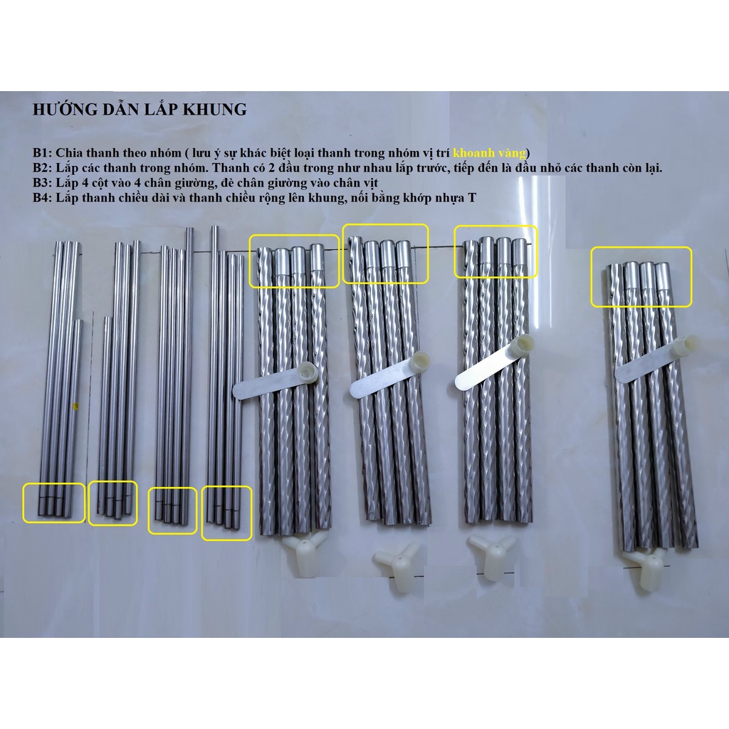 Màn khung Inox không khoan tường  SẴN HÀNG