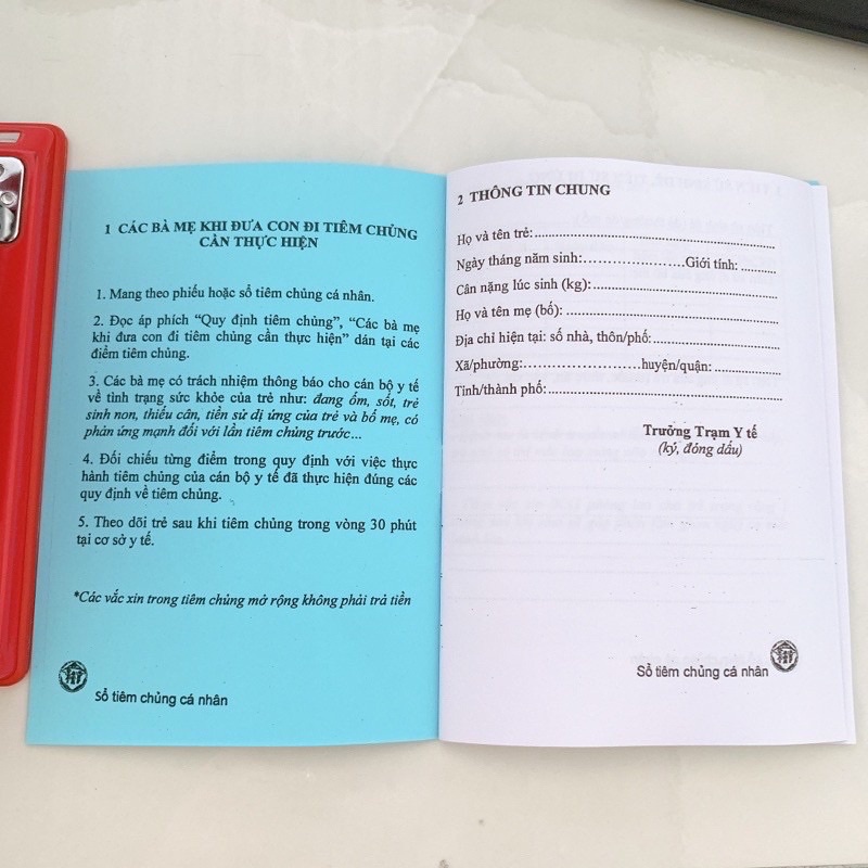 Combo 50c sổ tiêm chủng cá nhân