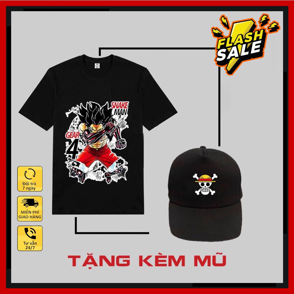 Áo One Piece, BST Áo Luffy Gear 4, siêu HOT + Tặng kèm mũ