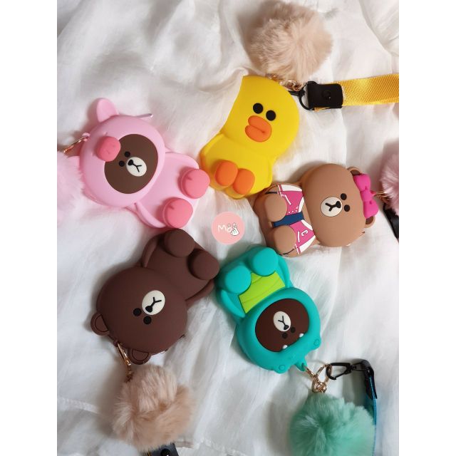 Bóp Ví gấu Brown Line Friend silicone