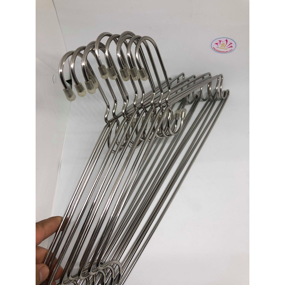 Móc phơi quần áo inox 304 dày 3,2ly x 42cm Việt Nam cao cấp đặc toàn bộ bóng sáng siêu bền