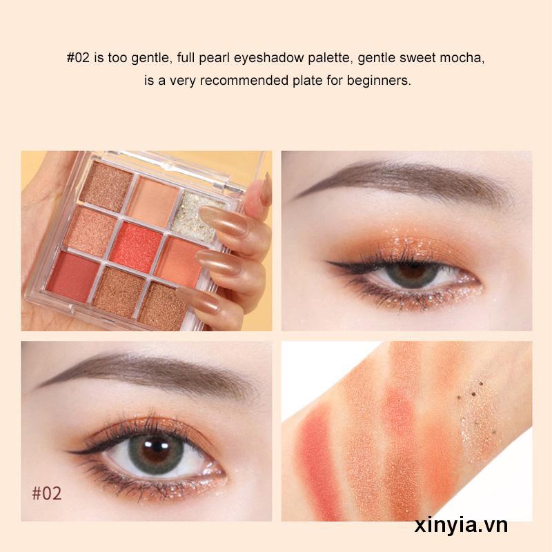 🌺Bảng Phấn Mắt Trang Điểm 9 Màu Chống Nước Chống Mồ Hôi Hiệu
