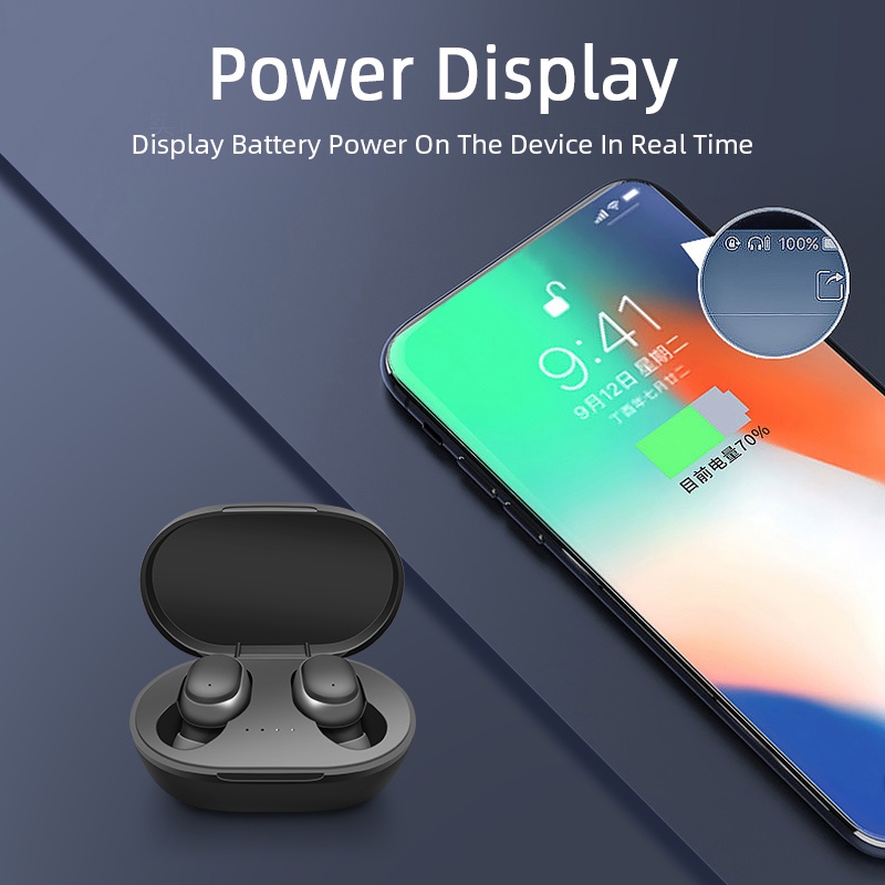 Tai Nghe Bluetooth Không Dây A6S Có Hộp Sạc Cho Điện Thoại Thông Minh