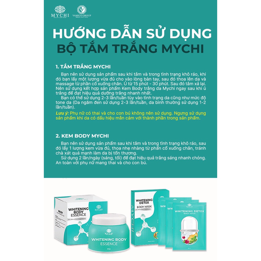 Combo Dưỡng Trắng Da Toàn Thân Mychi