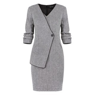 De Leah - Đầm Ôm Tweed Giả Vest - Thời trang thiết kế