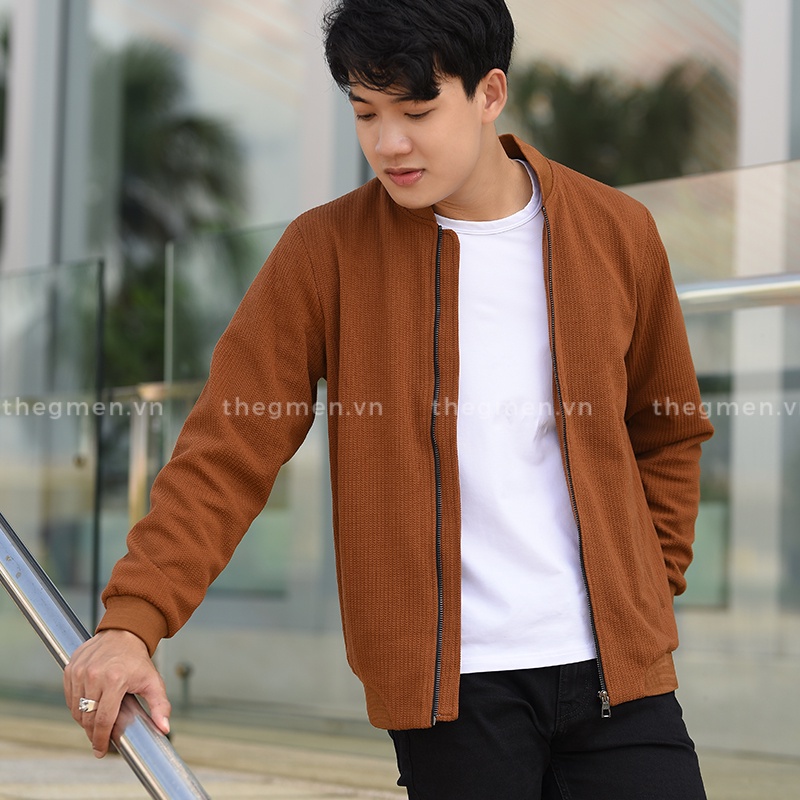 Áo khoác bomber nam The GMEN Textured Bomber chất liệu nhung tăm cao cấp, dày dặn