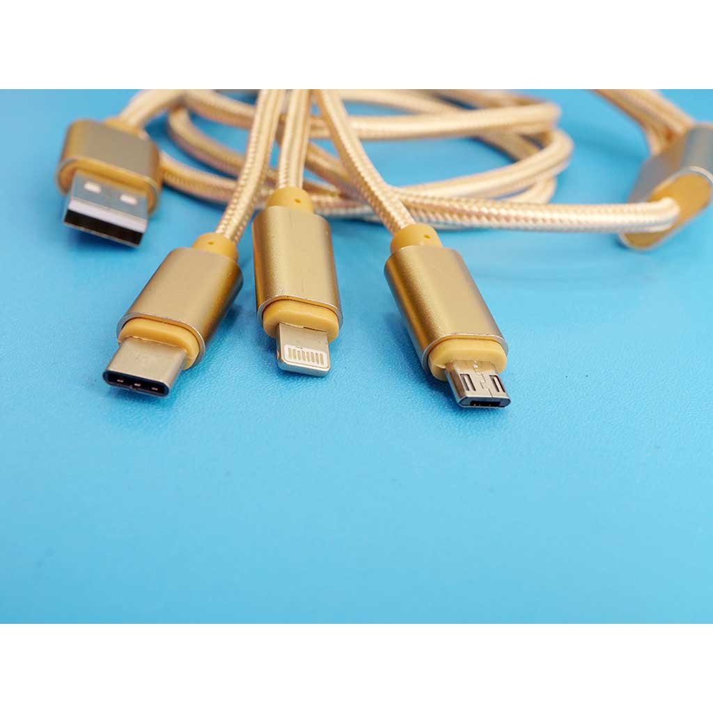 Cáp dù sạc nhanh 3 đầu: ip-micro-type c