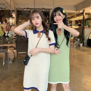 Đầm Len Dệt Kim Cổ Polo