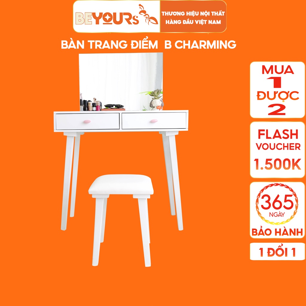 Bàn Trang Điểm BEYOURs B Charming Dressing Table Nội Thất Kiểu Hàn Lắp Ráp - Trắng