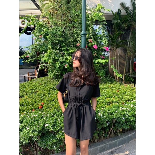 Set jumpsuit cổ bẻ kéo khoá (Ảnh thật) | BigBuy360 - bigbuy360.vn