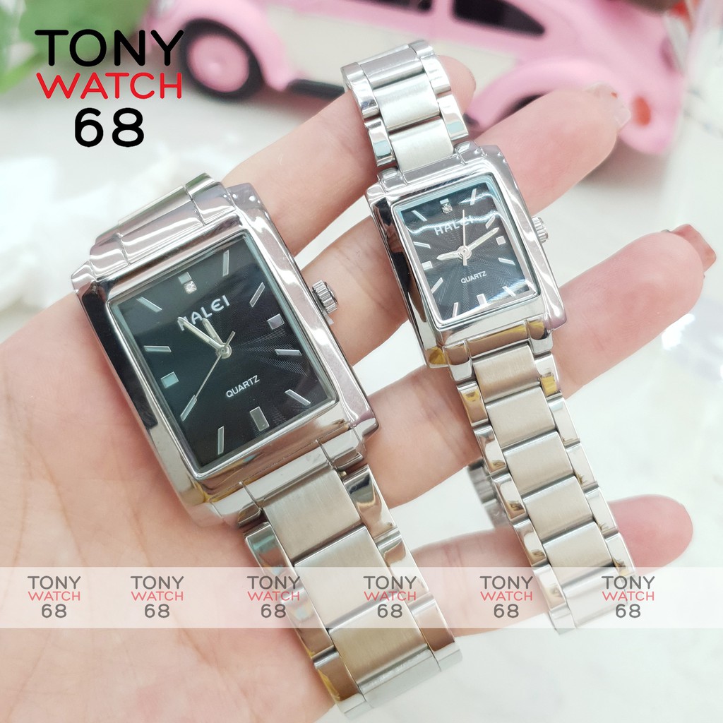 Đồng hồ cặp đôi nam nữ Halei mặt vuông dây kim loại không gỉ chính hãng chống nước tuyệt đối | BigBuy360 - bigbuy360.vn