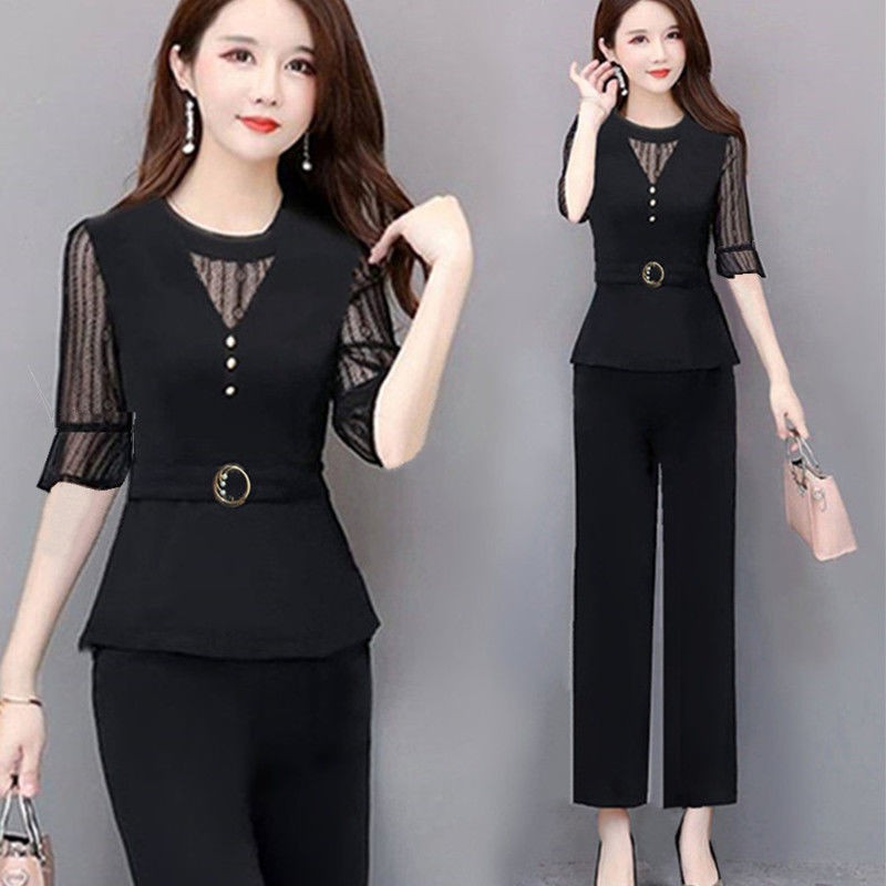Bộ đồ nữ rỗng ❤️Freeship,️ Áo thun xuyên thấu, quần legging có mũ, quần cotton thoáng mát mùa hèHE34