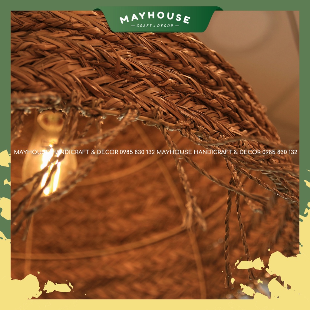 Đèn thả trần mây tre MAYHOUSE CRAFT&DECOR trang trí resort sân vườn