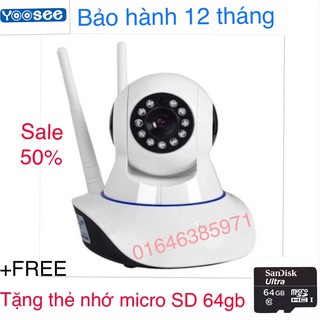 [XẢ HÀNG] Camera wifi an ninh, HD 1080 + Tặng thẻ nhớ 64GB