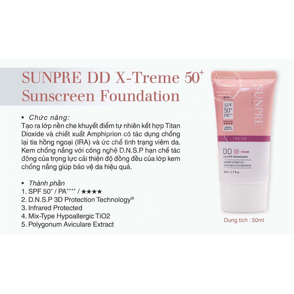 Kem chống nắng Sunpre DD nâng tông