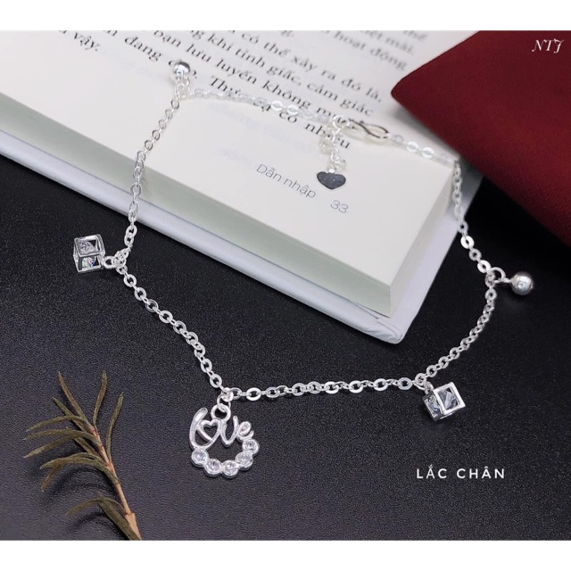 LẮC CHÂN MIX MẶT VUÔNG CHỮ LOVE - LẮC CHÂN NỮ BẠC TA