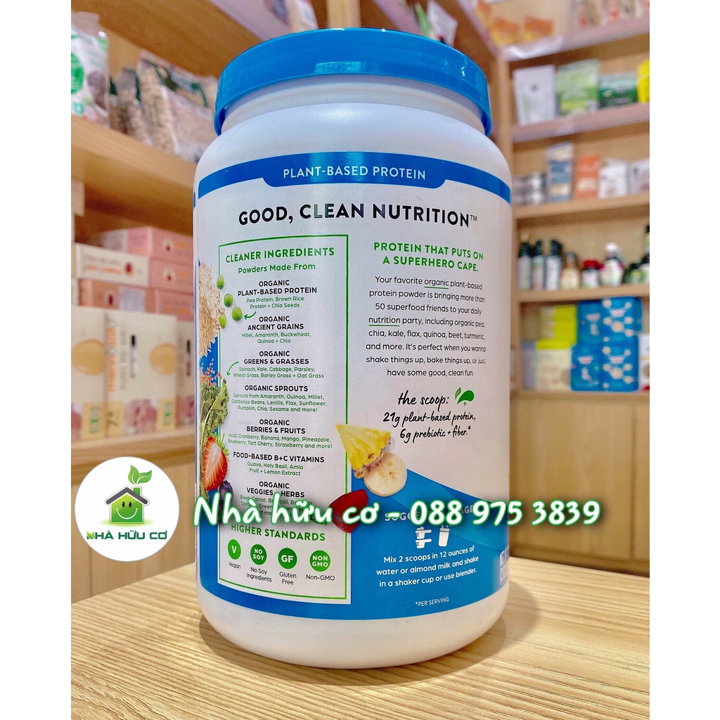 Protein thực vật Orgain hữu cơ hương socola 510g và 918g - Date: 2/2024 - Nhà hữu cơ