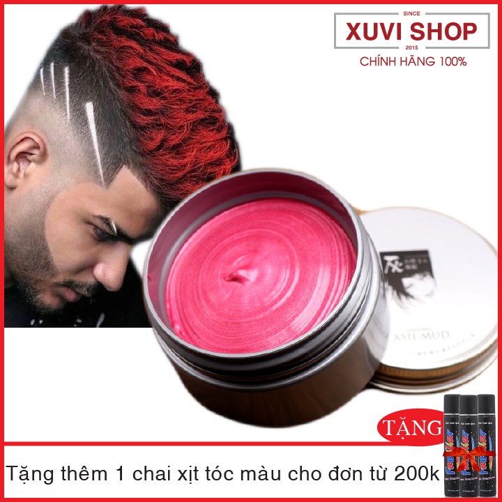 Sáp Vuốt Tóc Màu Tạo Kiểu ASH MUD Nhật Bản Đỏ Hồng 120g Nhuộm Tóc Đổi Màu Tạm Thời Chính Hãng - XUVI SHOP