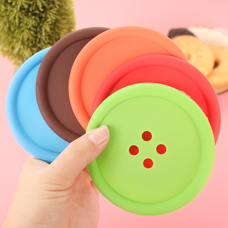 Ready Stock Mug Cushion Holder 1 Pcs Cut Silicone Button Mat Pad Coaster Cup Drink Placemat ECO