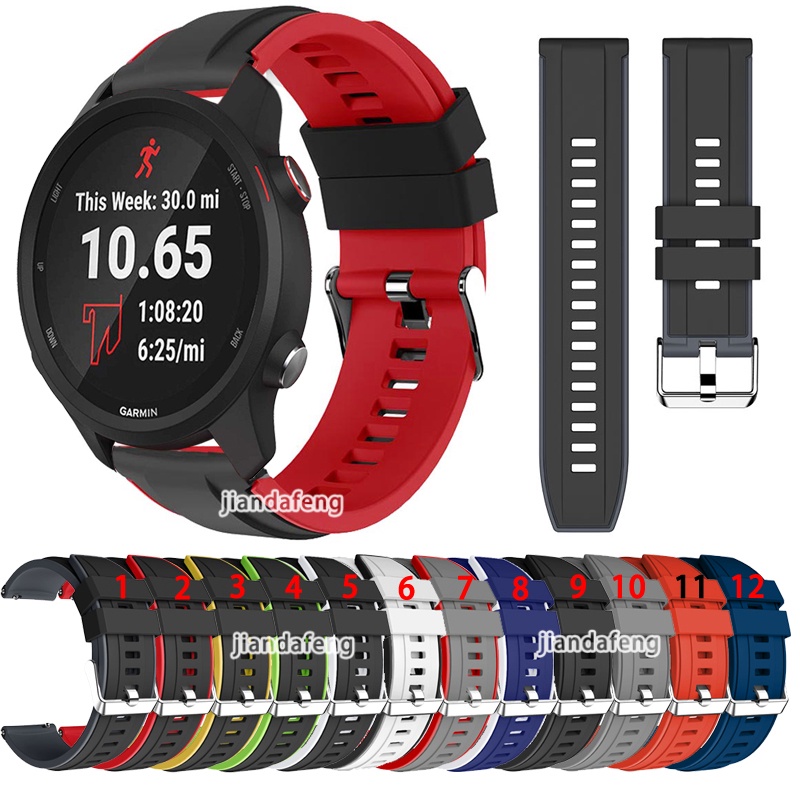 Dây Đeo Silicon Hai Màu Cho Đồng Hồ Thông Minh Garmin Forerunner 245 Music 55 645