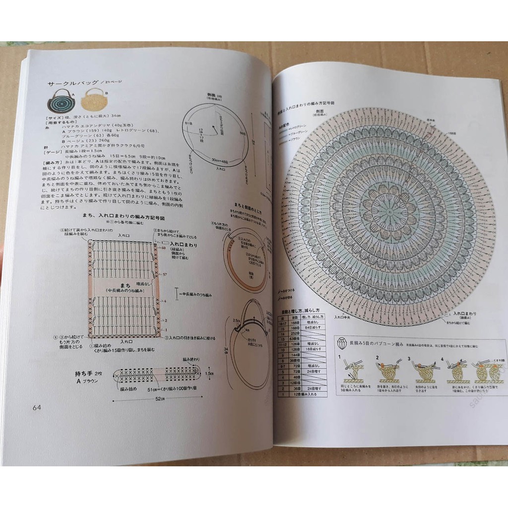 Chart mẫu móc mũ túi xách, móc hoa cài áo, trang trí, đan móc thú bông, đan gối ôm