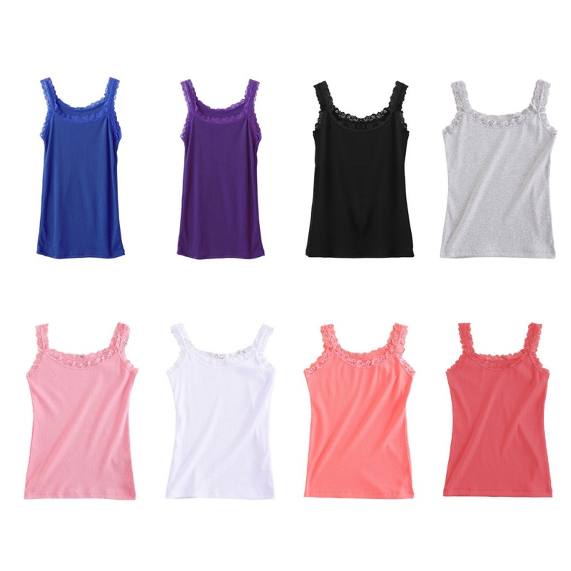 Áo Tank Top Không Tay Cổ Chữ U Màu Sắc Kẹo Ngọt Xinh Xắn Cho Nữ