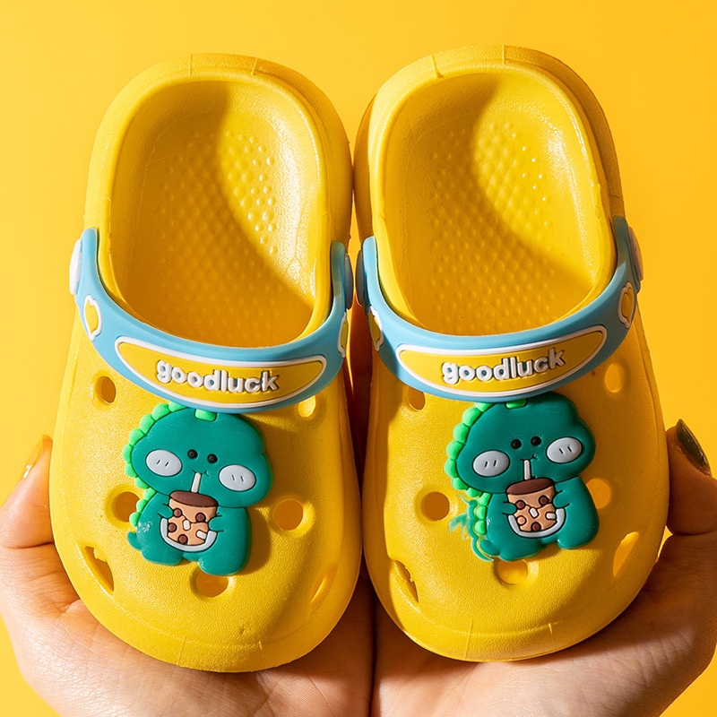 Dép Sục Khủng Long Uống Trà Sữa Siêu Cute Cho Bé Trai Bé Gái Mihoshop