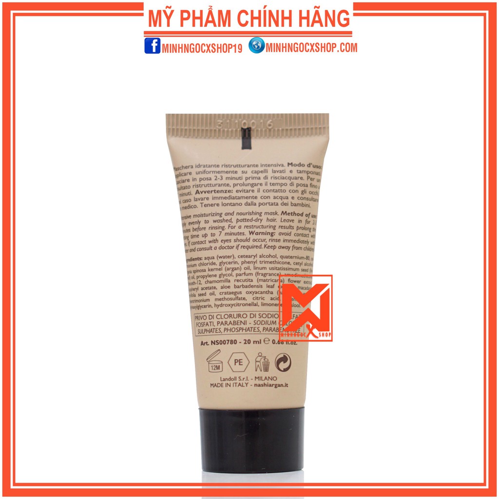 Dầu hấp phục hồi tái tạo cấu trúc tóc NASHI ARGAN 20ml chính hãng